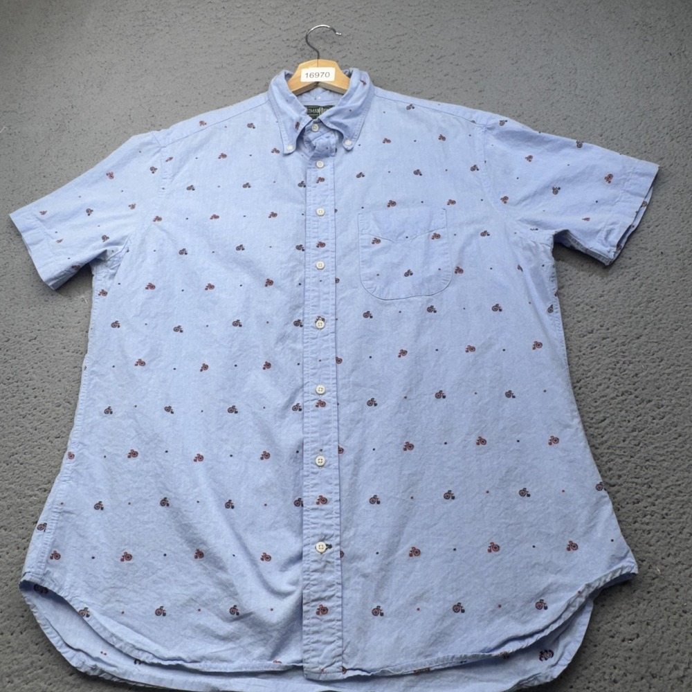 Vintage Gitman Bros. Shirt Mens XL Blue Chambray Short Button-Up USA Bicycles